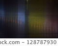 Neon light reflecting off metal 128787930