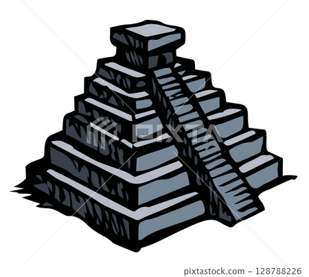 Mayan pyramids. Vector drawing icon 128788226