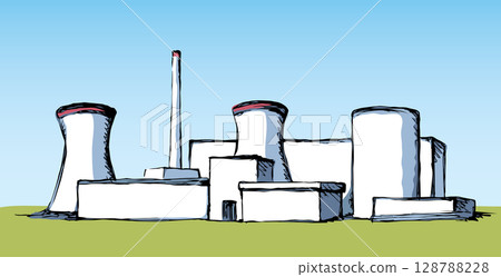 Nuclear power plant. Vector drawing Nuclear power plant. Vector drawing 128788228
