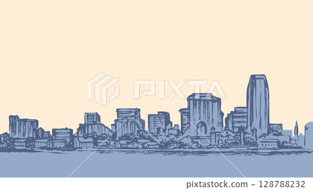 Statue of Liberty. Vector sketch 128788232