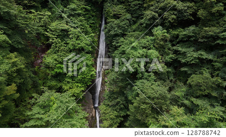 Shasui Falls (aerial view) - Yamakita-cho, Minamiashigara-gun, Kanagawa Prefecture, Japan Shasui Falls (aerial view) - Yamakita-cho, Minamiashigara-gun, Kanagawa Prefecture, Japan 128788742