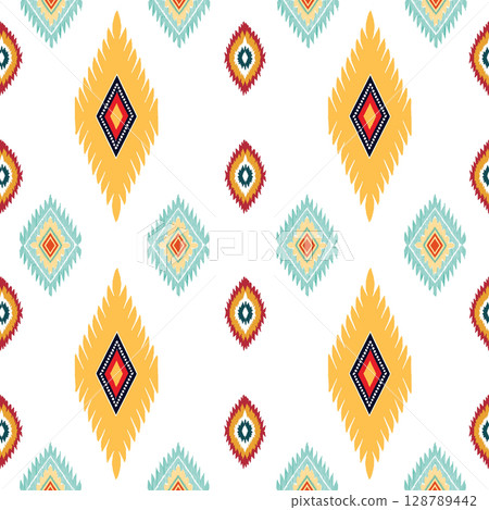seamless abstract pattern in indian style. geometric background seamless abstract pattern in indian style. geometric background 128789442