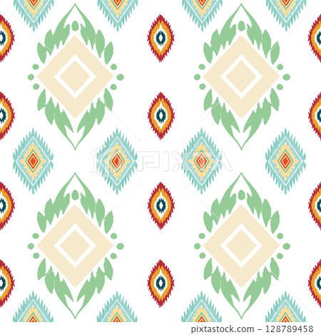 seamless abstract pattern in indian style. geometric background 128789458