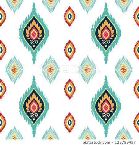 seamless abstract pattern in indian style. geometric background 128789487
