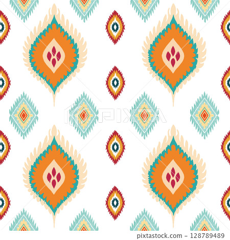 seamless abstract pattern in indian style. geometric background 128789489