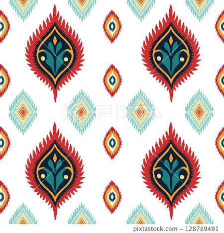 seamless abstract pattern in indian style. geometric background 128789491