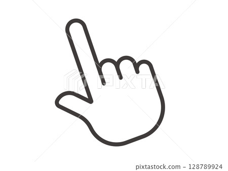 Single illustration of a right hand pointing 128789924