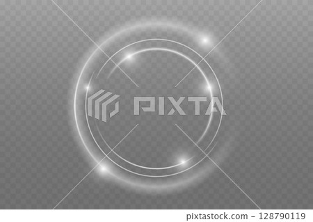 Luminous Spiral Light Twirl with Shiny Wave Motion, White Glowing Particles. Glitter silver neon circle ring frame. Light white Twirl. Curve light effect of white line. Abstract luxury white light Luminous Spiral Light Twirl with Shiny Wave Motion, White Glowing Particles. Glitter silver neon circle ring frame. Light white Twirl. Curve light effect of white line. Abstract luxury white light 128790119