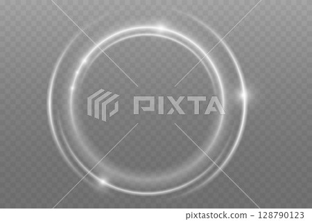 Luminous Spiral Light Twirl with Shiny Wave Motion, White Glowing Particles. Glitter silver neon circle ring frame. Light white Twirl. Curve light effect of white line. Abstract luxury white light Luminous Spiral Light Twirl with Shiny Wave Motion, White Glowing Particles. Glitter silver neon circle ring frame. Light white Twirl. Curve light effect of white line. Abstract luxury white light 128790123