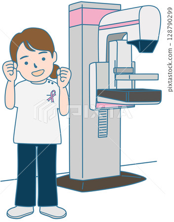 Mammography equipment and radiological technologists 128790299