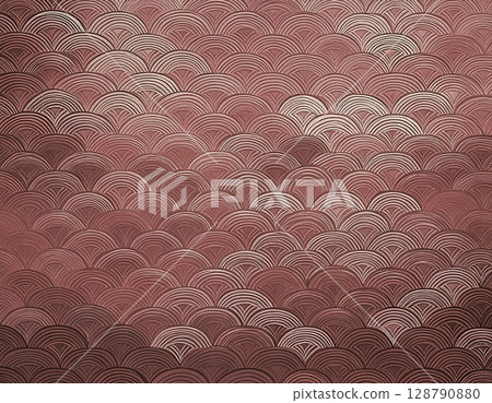 Image material of Japanese paper texture: Red 128790880