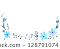 Music image background painted with watercolors 128791074