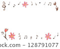 Watercolor music note frame background 128791077