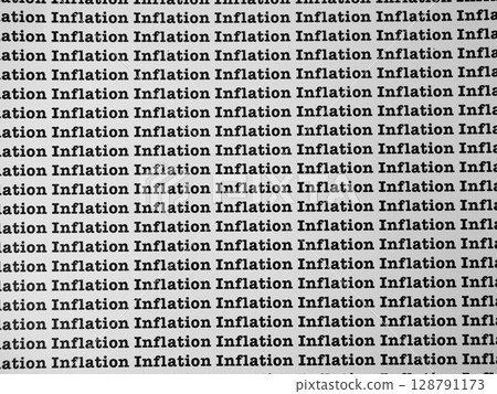 Words Inflation Seamless print on paper for business background. 128791173