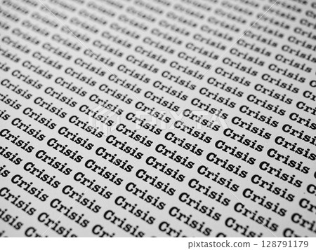 Words Crisis Seamless print on paper for business background. Words Crisis Seamless print on paper for business background. 128791179