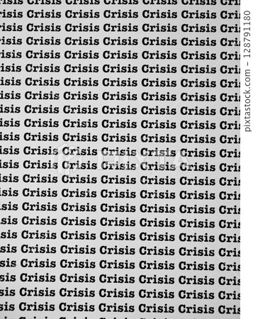 Words Crisis Seamless print on paper for business background. Words Crisis Seamless print on paper for business background. 128791180