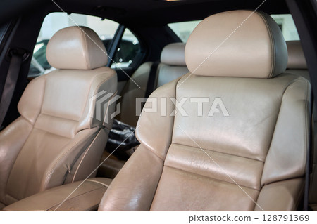 Indulge in Luxurious Orange Leather Car Seats that feature a Unique and Stylish Design Indulge in Luxurious Orange Leather Car Seats that feature a Unique and Stylish Design 128791369