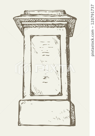 High column. Vector drawing 128791737