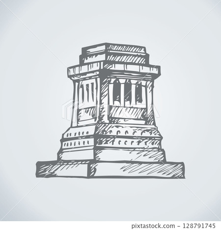 High podium. Vector drawing 128791745