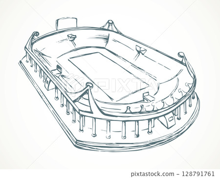 Small Stadium. Vector sketch Small Stadium. Vector sketch 128791761
