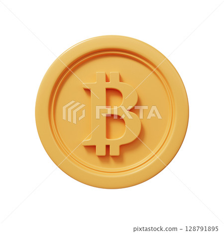Bitcoin gold coin 3d render Bitcoin gold coin 3d render 128791895