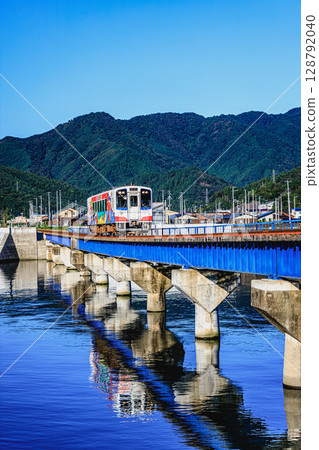 A local journey on the Sanriku Railway surrounded by mountains and the sea A local journey on the Sanriku Railway surrounded by mountains and the sea 128792040