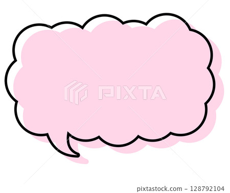 A simple speech bubble with misaligned lines, a long, thin cloud shape A simple speech bubble with misaligned lines, a long, thin cloud shape 128792104