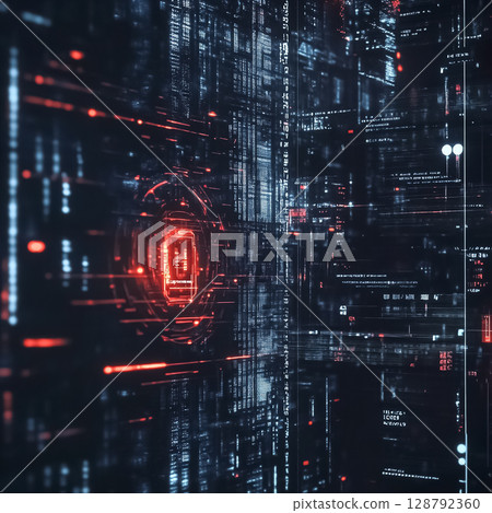 網路空間展示圖片素材警告 128792360