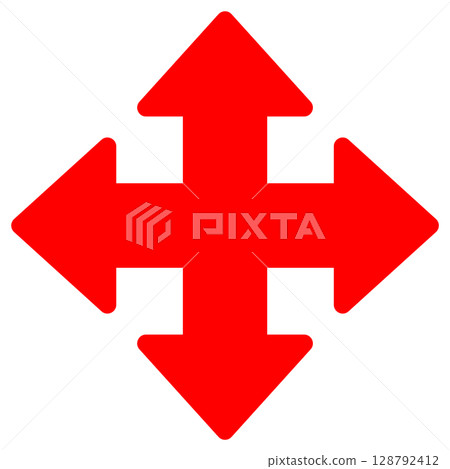 simple red cross arrow icon simple red cross arrow icon 128792412