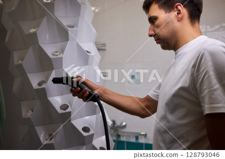 Experience the effectiveness of Innovative Steam Cleaning Technology in full action and application 128793046