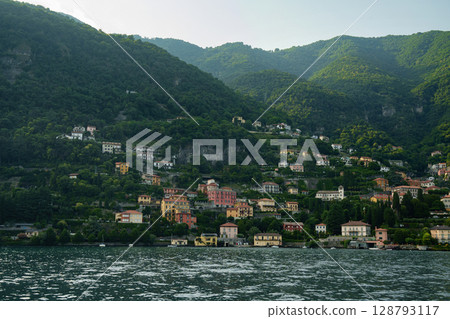 Villas on the shores of Lake Como, Italy. Villas on the shores of Lake Como, Italy. 128793117