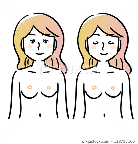 Woman, topless, black outline, gradient, eyes open and closed set Woman, topless, black outline, gradient, eyes open and closed set 128793160
