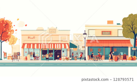 購物街的風景 128793571