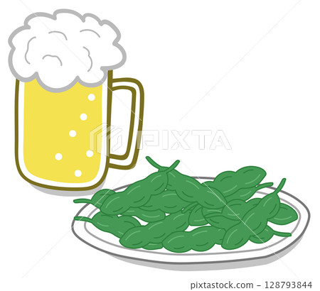 Beer and Edamame Beer and Edamame 128793844