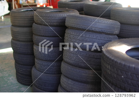 A lot of used tires A lot of used tires 128793962