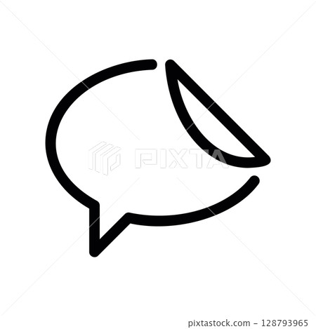 Curved Speech Bubble Sticker with a Peeled Corner Curved Speech Bubble Sticker with a Peeled Corner 128793965