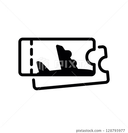 Pair of Overlapping Airline Tickets with Airplane Icon 128793977