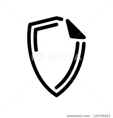 Shield Shaped Sticker with a Peeled Upper Corner 128794001