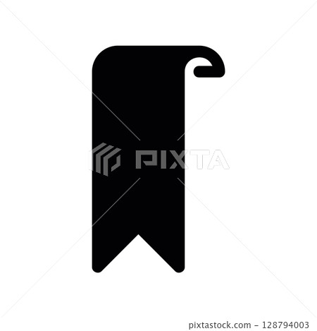Single Ribbon Bookmark with a Curled Top and Forked End 128794003