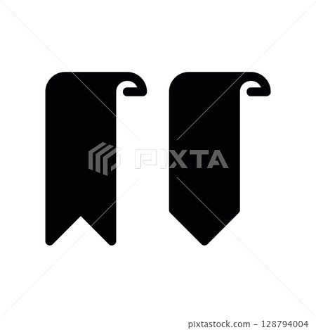Pair of Hanging Ribbon Bookmarks with Curled Tops Pair of Hanging Ribbon Bookmarks with Curled Tops 128794004
