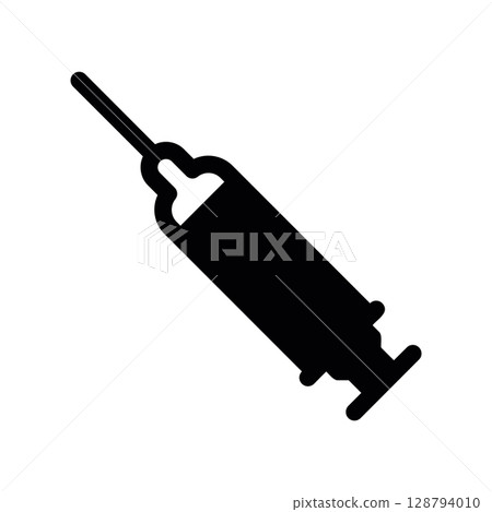 Syringe with Needle Icon for Injection or Vaccination 128794010