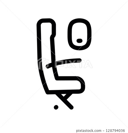 Empty Airplane Window Seat Line Art Icon Empty Airplane Window Seat Line Art Icon 128794036