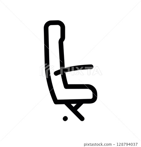 Minimalist Line Art Icon of an Airplane Seat 128794037