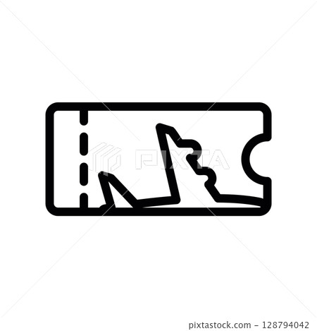 Single Airline Boarding Pass Line Art Icon Single Airline Boarding Pass Line Art Icon 128794042