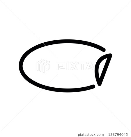 Simple Outline of an Oval Sticker with a Folded Edge 128794045