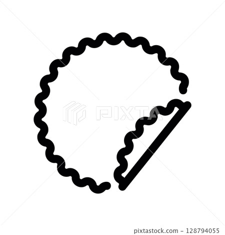 Scalloped Edge Circular Sticker with a Peeled Corner 128794055