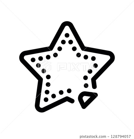 Dotted Star Shaped Sticker with a Peeling Corner 128794057