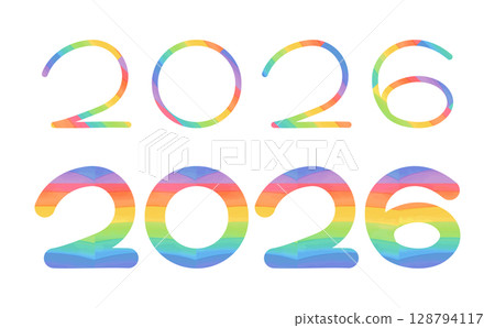 2026年彩虹手寫數位簡單素材 128794117