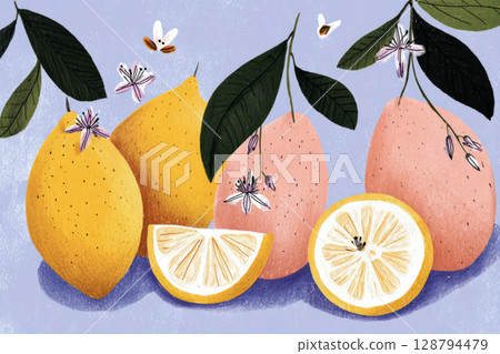 A striking modern house stands amidst a wild garden adorned with colorful foliage. The property features a spacious patio, perfect for enjoying nature's tranquility in autumn, banner 128794479