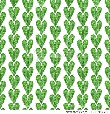 Tropical monstera leaves rows seamless pattern, hand drawn watercolor rainforest illustration isolated on white background. Can be used for textile, fabric and other printed products. Tropical monstera leaves rows seamless pattern, hand drawn watercolor rainforest illustration isolated on white background. Can be used for textile, fabric and other printed products. 128794773